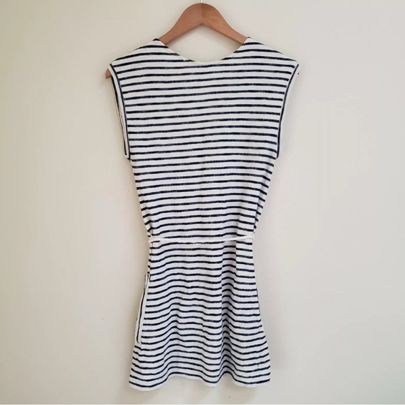 Forever 21 White Navy Striped Sleeveless Knit Mini Tunic Dress Size S sailor - Picture 2 of 5